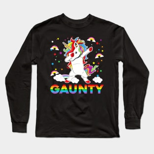 Gay Aunt Magical Dabbing Unicorn LGBT Gay Lesbian Long Sleeve T-Shirt